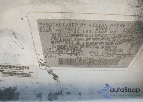 2017 Nissan Versa 1.6 Sv из США, поврежденный, VIN 3N1CN7AP2HK459945